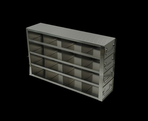 stainless steel laboratory drawer freezer rack for 3 inch cryo boxes 16 boxes in a four deep by four high configuration